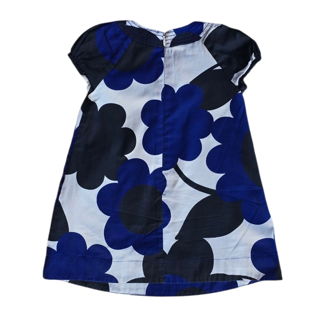 Mini Boden Floral Cotton Dress Black Blue White 18 24 Months - Picture 4 of 5